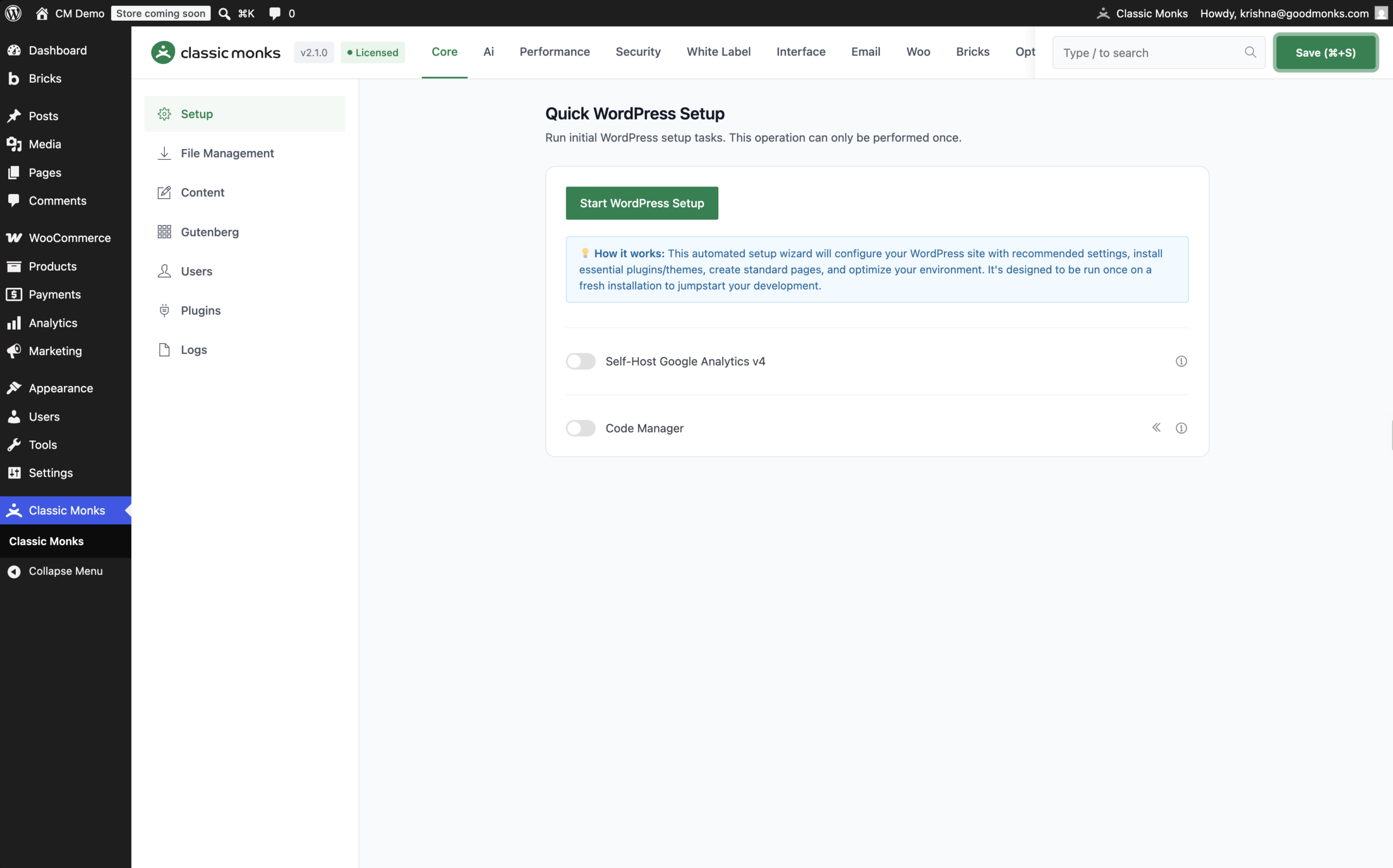 Quick WordPress Setup Wizard