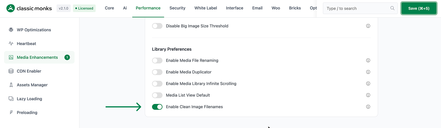 Enable Clean Image Filenames