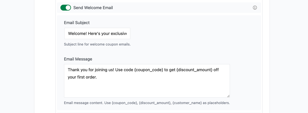 How to Offer Rewards to New Customers in WooCommerce Email settings for welcome emails
