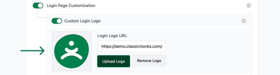 Upload custom login logo