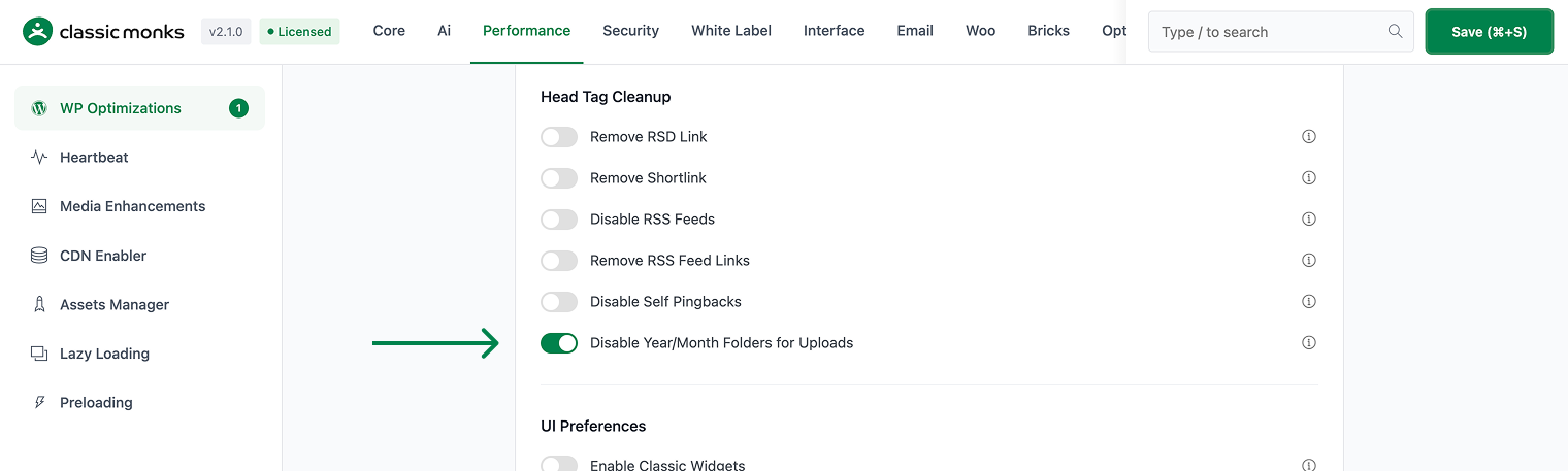 Disable Year/Month Folders