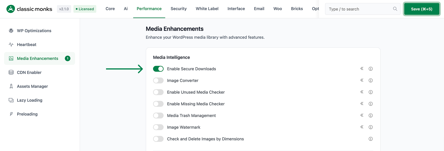 Enable Secure Downloads
