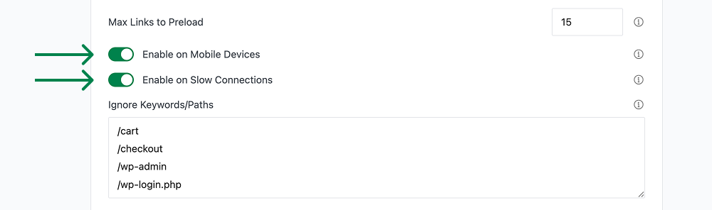 Enable mobile and slow connections
