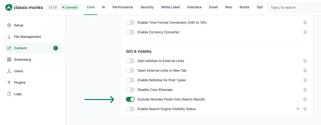 Exclude posts from search results