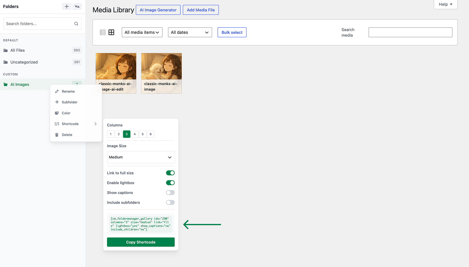 AI generated images for gallery