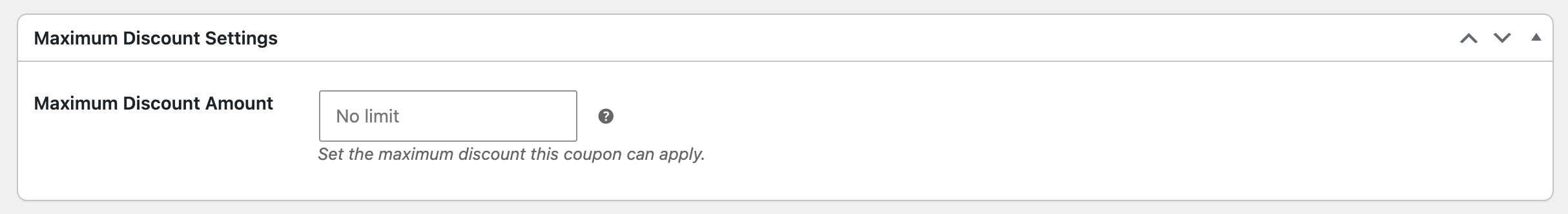 Maximum discount amount setting