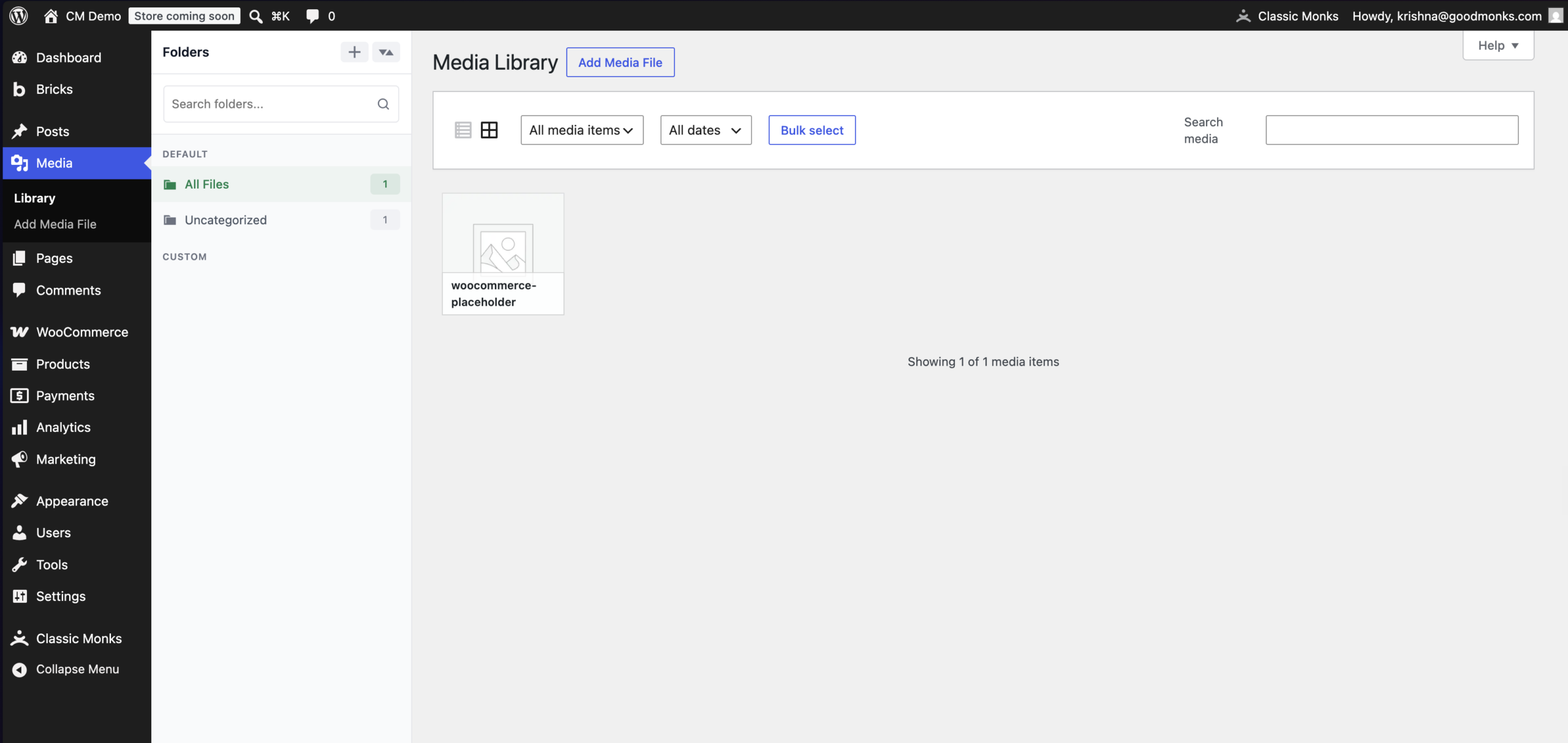 Media Library placeholder image