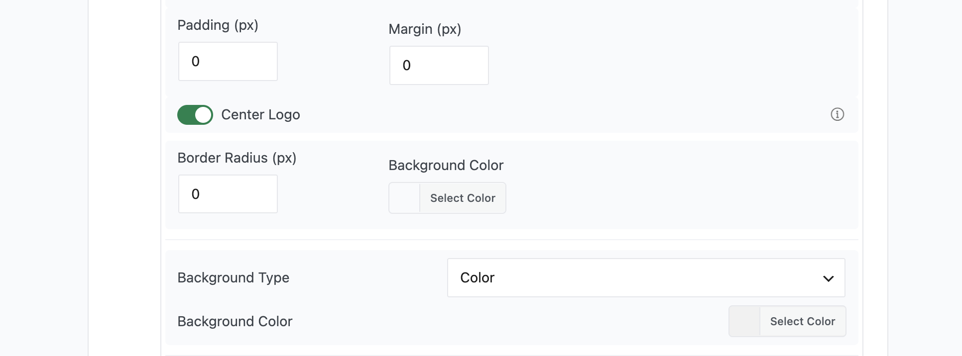 Styling input fields shown