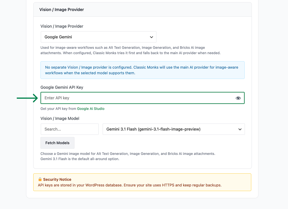 Enter Gemini API key