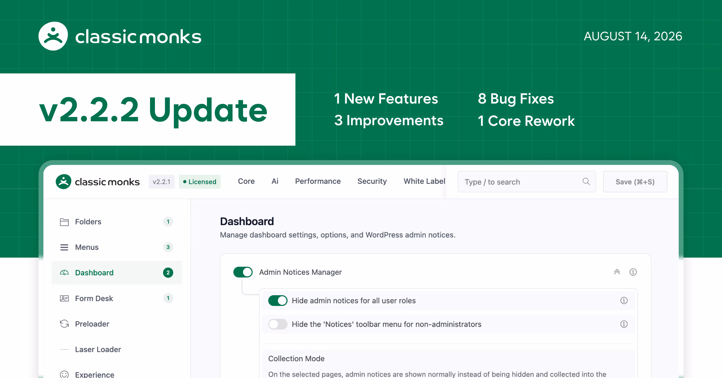Classic Monks v2.2.2 Update