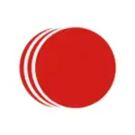 Red circle with white curved lines logo
